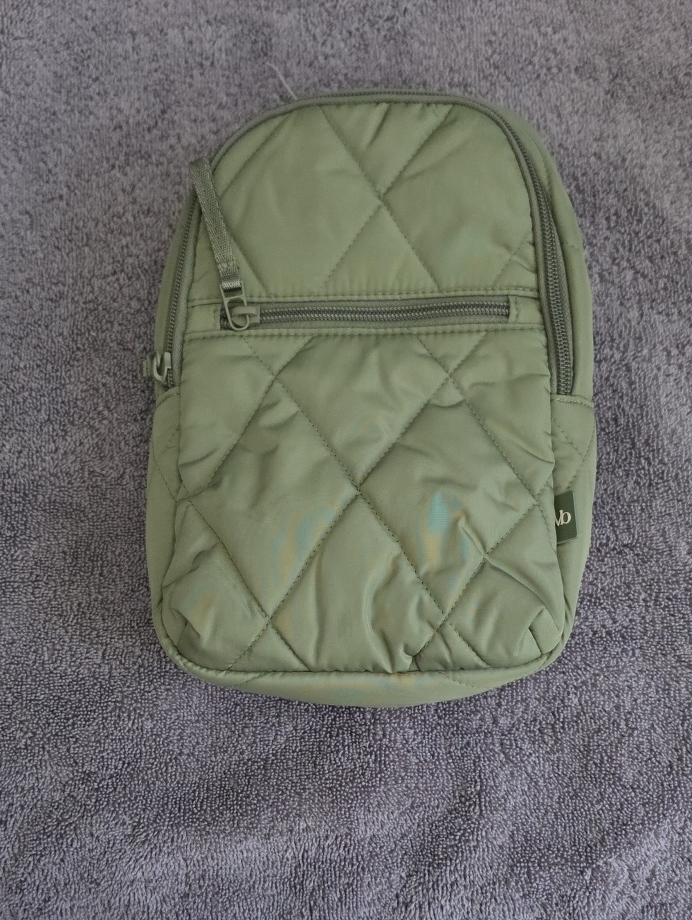 Quilted Olive Green Sling Crossbody Pouch